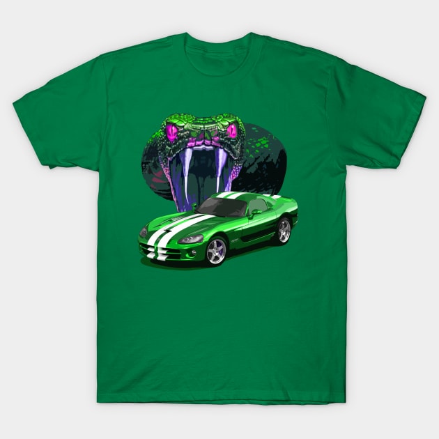 Viper Greeen T-Shirt by CharlieCreator